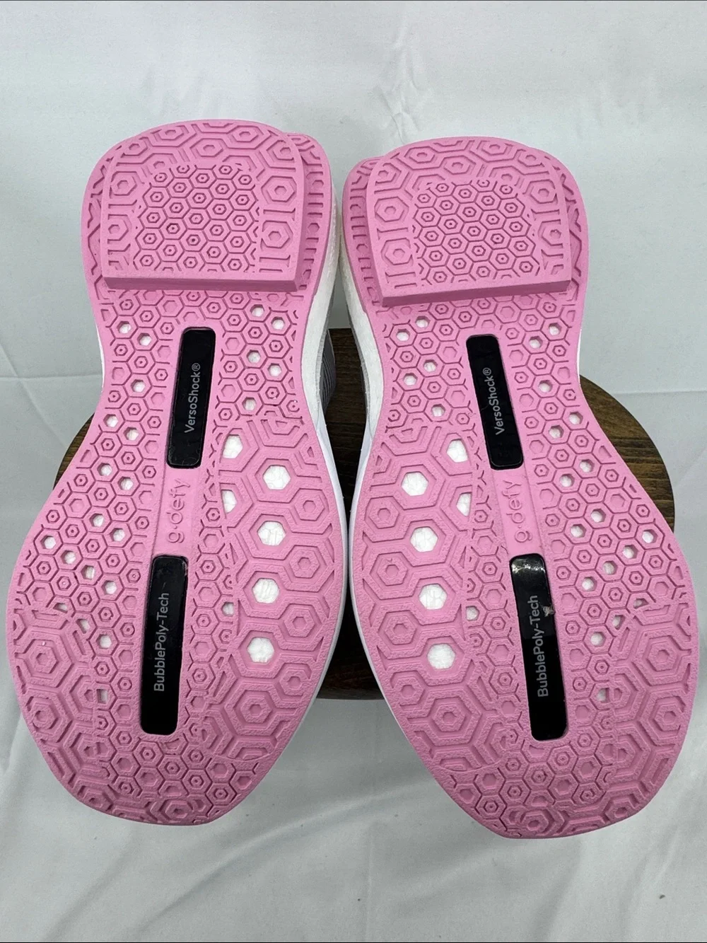 G-defy Womens AstroRun Comfort Shoes w/ Fulton Running Insoles, White w/ Pink, 9